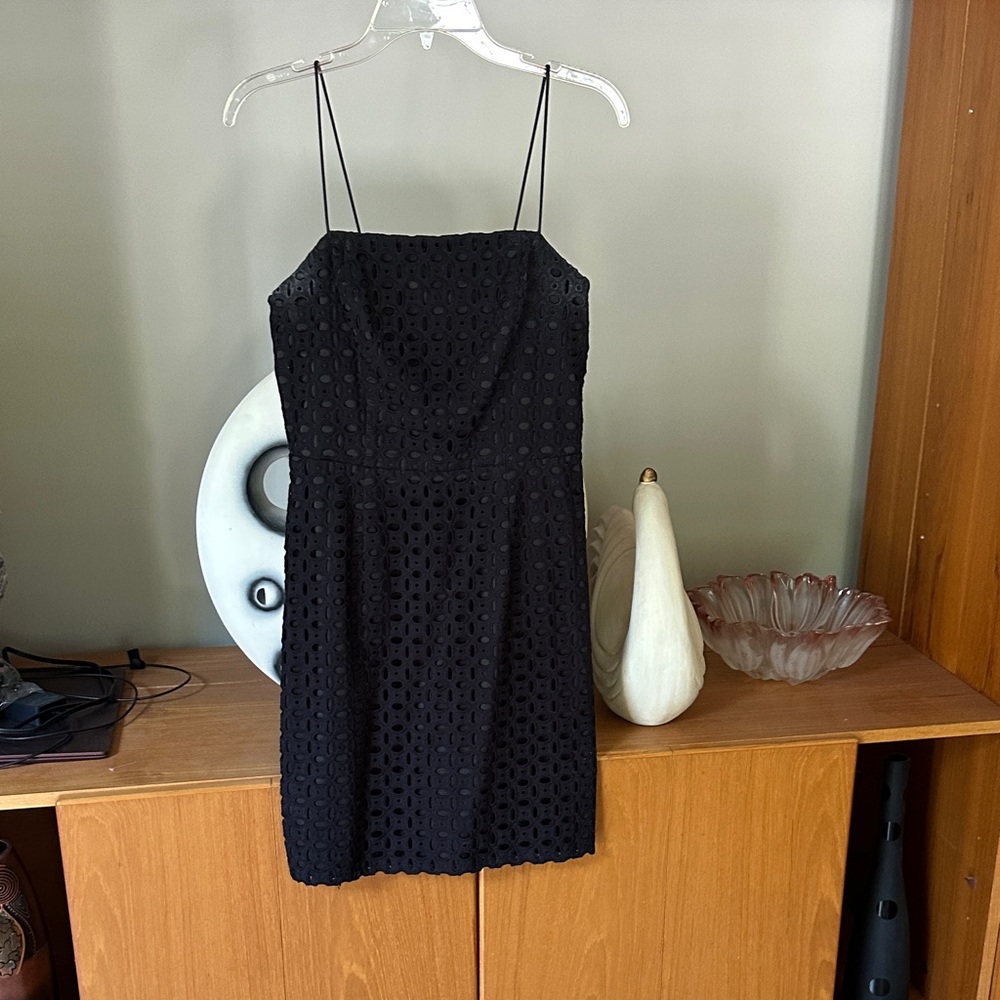 Banana Republic Black Eyelet Mini Dress